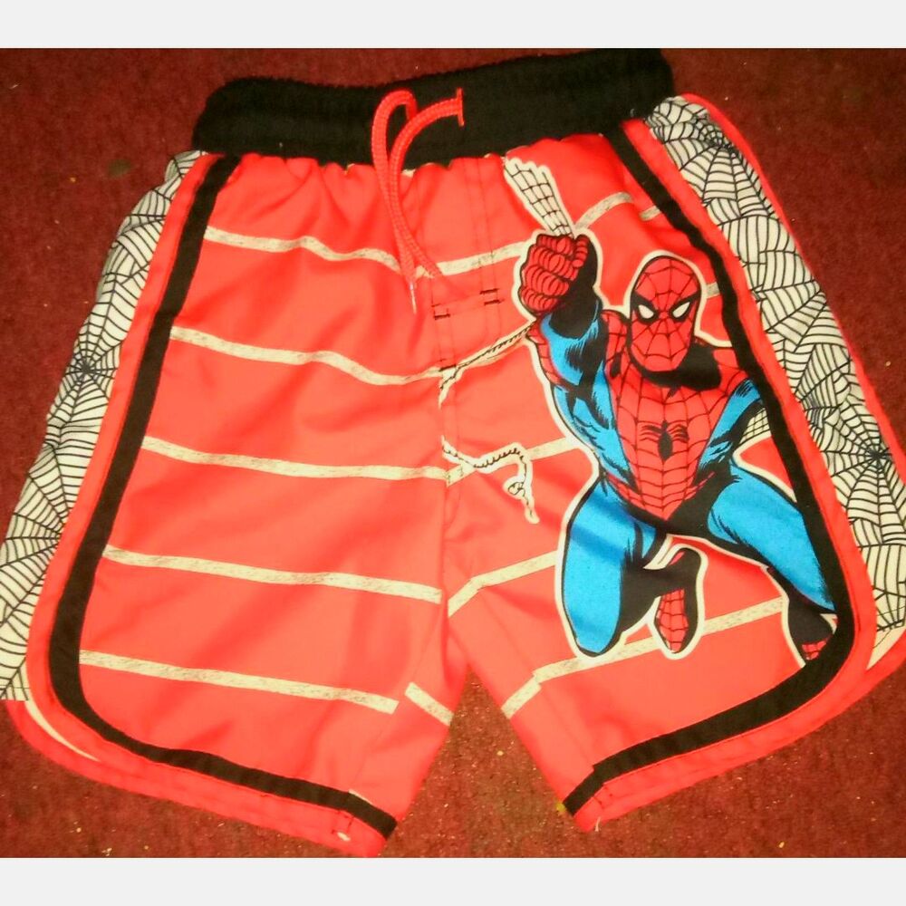 Marvel Spider Man Casual Boys Red Swim Trunks sz 5T ....kids2